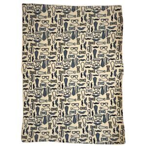 Zak and Zoey Blue Neck Tie Bow Hat Glasses Boys Gentleman Baby Blanket Fleece